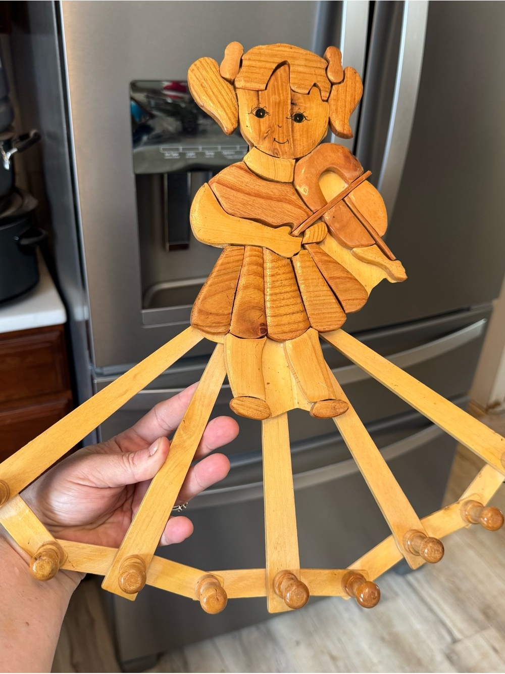 Mint Condition Vintage Children's Wooden Folding Wall Decor Hanger